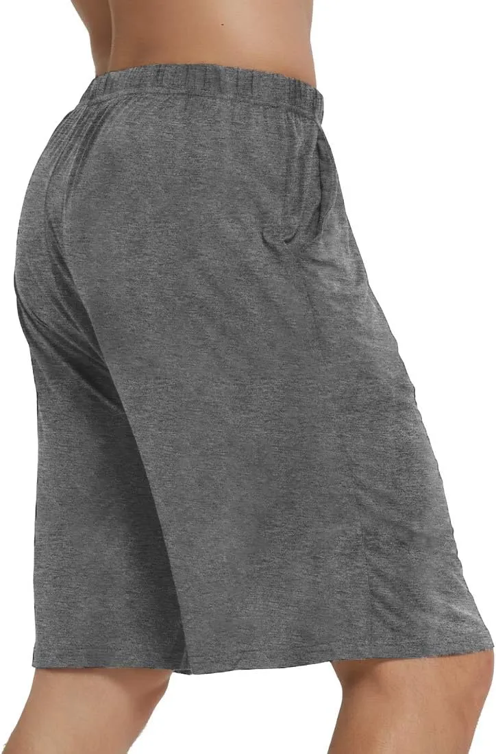 JINSHI Men’s Pajama Shorts Soft Comfortable Lightweight Elastic Drawstring Men Lounge Sleep Shorts with Pockets