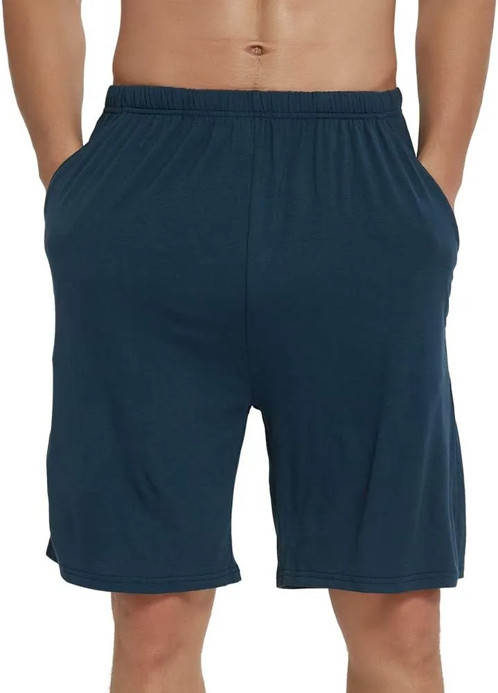 JINSHI Men’s Pajama Shorts Soft Comfortable Lightweight Elastic Drawstring Men Lounge Sleep Shorts with Pockets