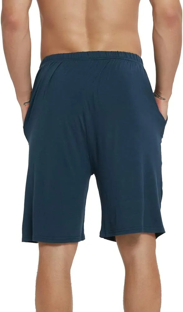 JINSHI Men’s Pajama Shorts Soft Comfortable Lightweight Elastic Drawstring Men Lounge Sleep Shorts with Pockets