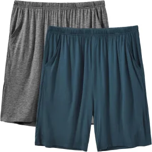 JINSHI Men’s Pajama Shorts Soft Comfortable Lightweight Elastic Drawstring Men Lounge Sleep Shorts with Pockets