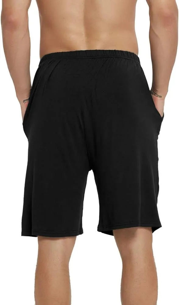 JINSHI Men’s Pajama Shorts Soft Comfortable Lightweight Elastic Drawstring Men Lounge Sleep Shorts with Pockets