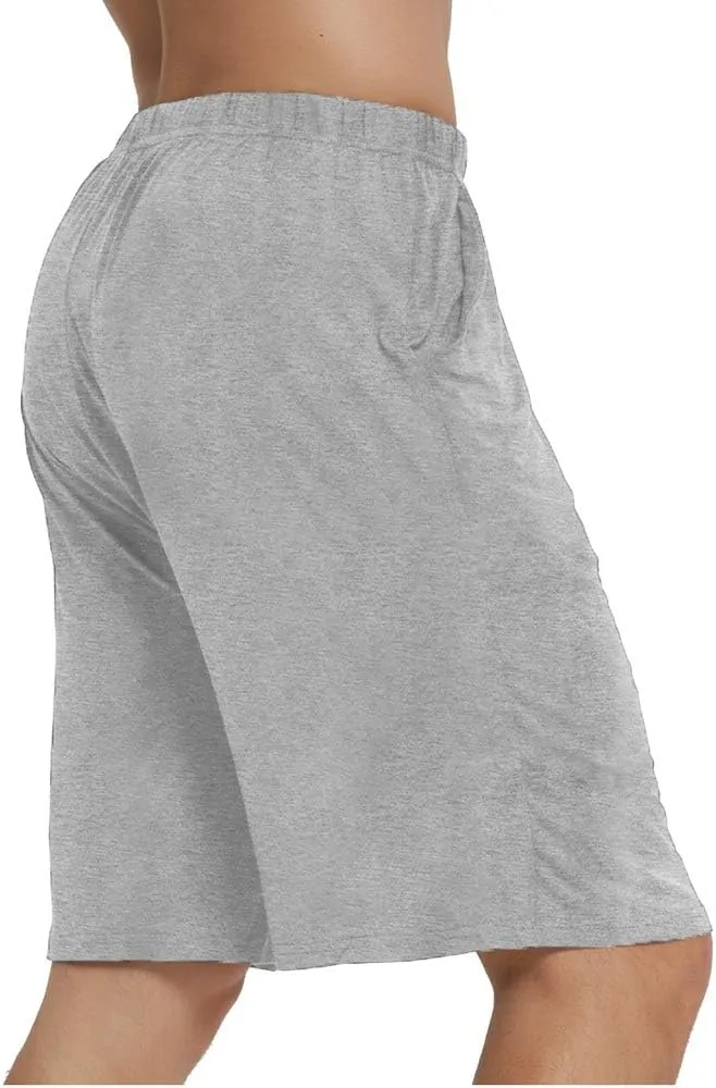 JINSHI Men’s Pajama Shorts Soft Comfortable Lightweight Elastic Drawstring Men Lounge Sleep Shorts with Pockets