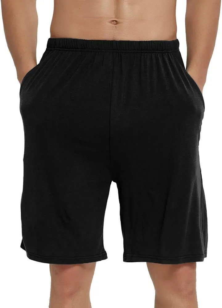 JINSHI Men’s Pajama Shorts Soft Comfortable Lightweight Elastic Drawstring Men Lounge Sleep Shorts with Pockets