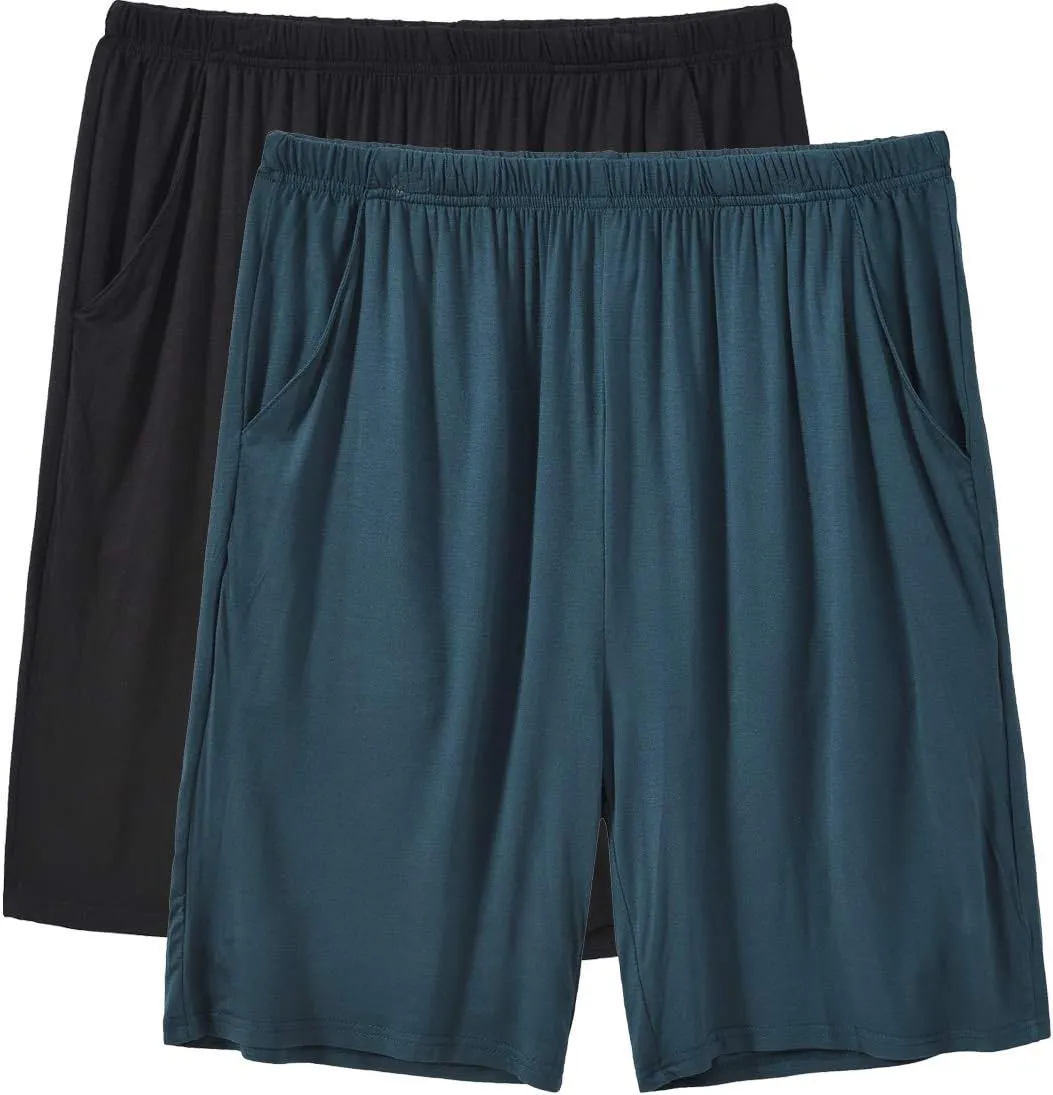 JINSHI Men’s Pajama Shorts Soft Comfortable Lightweight Elastic Drawstring Men Lounge Sleep Shorts with Pockets