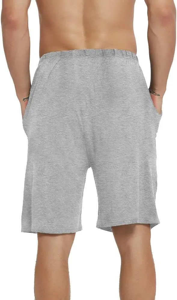 JINSHI Men’s Pajama Shorts Soft Comfortable Lightweight Elastic Drawstring Men Lounge Sleep Shorts with Pockets