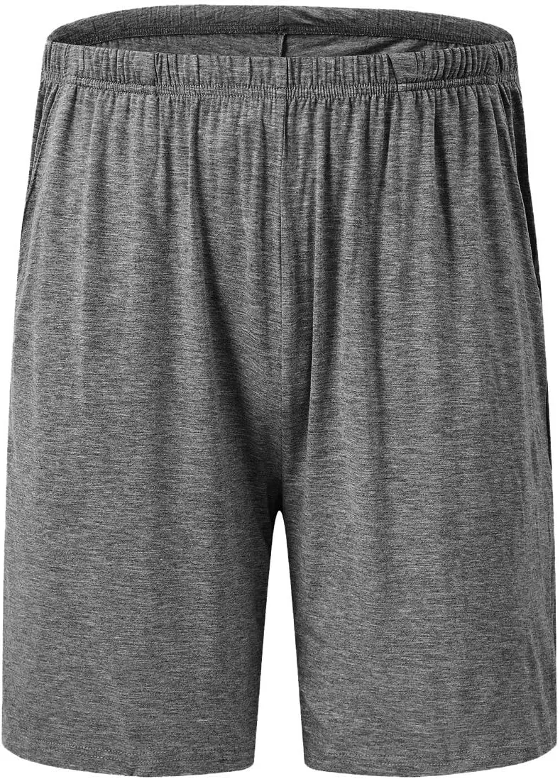 JINSHI Mens Pajama Shorts,Male Lounge Sleep Shorts Ultra Soft Comfortable Light Sleeping PJS Bottom Shorts 2Pack