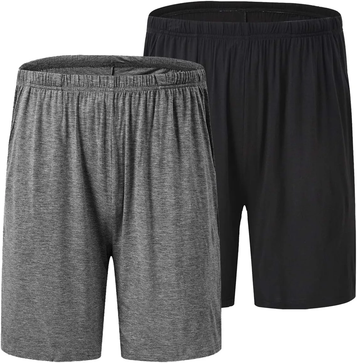 JINSHI Mens Pajama Shorts,Male Lounge Sleep Shorts Ultra Soft Comfortable Light Sleeping PJS Bottom Shorts 2Pack