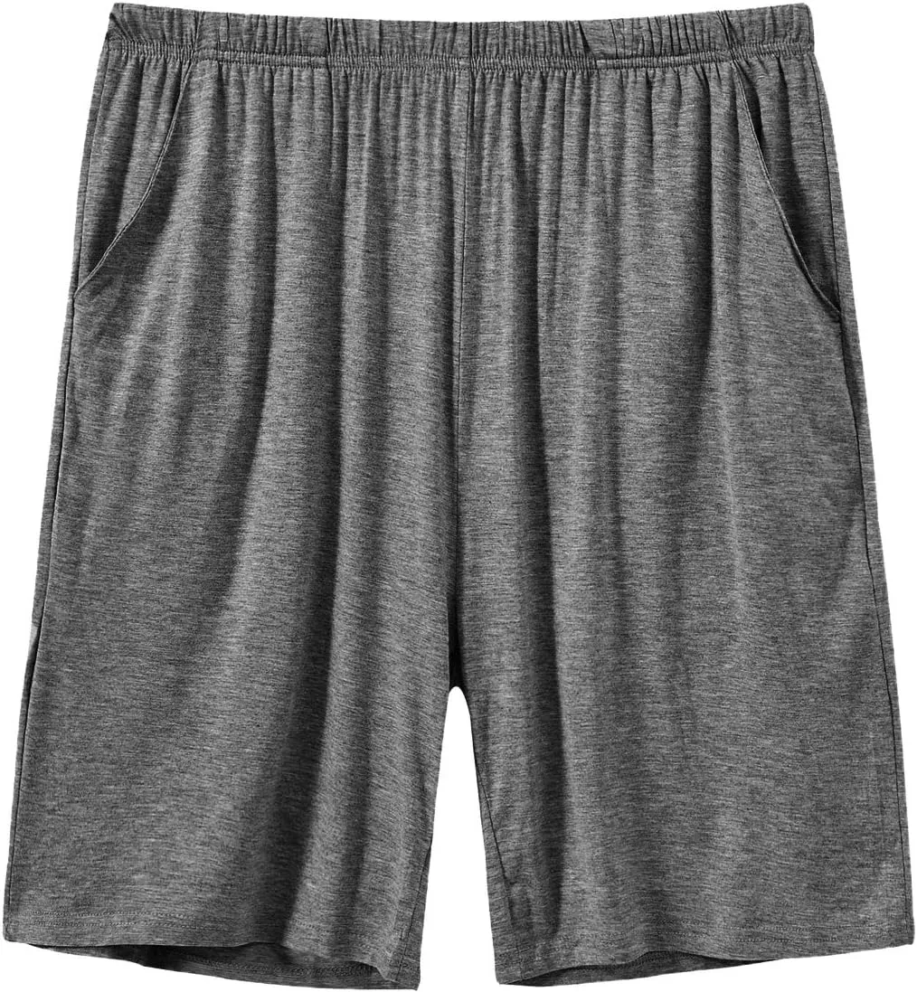 JINSHI Mens Pajama Shorts,Male Lounge Sleep Shorts Ultra Soft Comfortable Light Sleeping PJS Bottom Shorts 2Pack