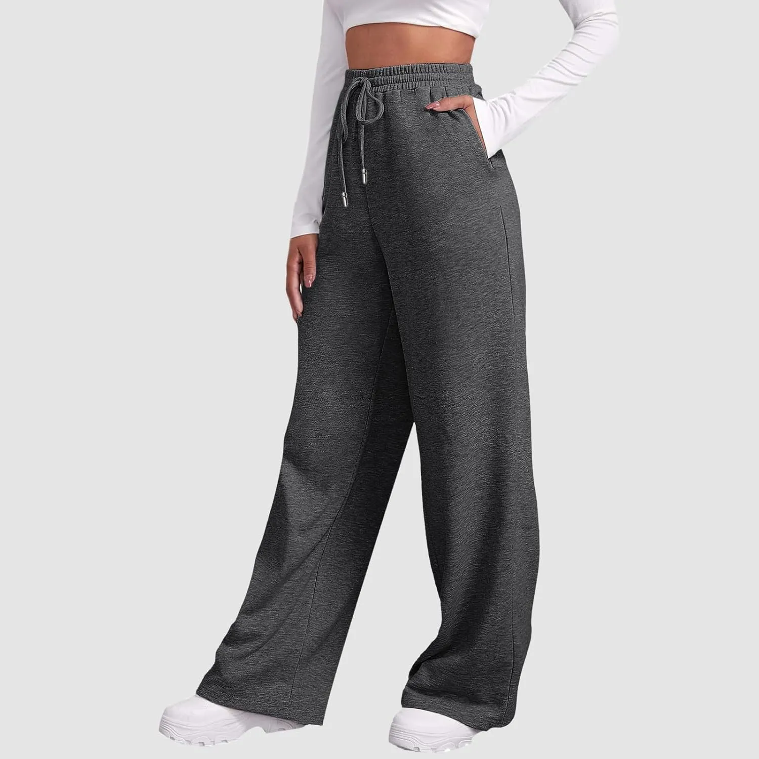 JiXiang Sweatpants for Women Yoga Pants High Waisted Pants with Pockets Casual Lounge Pants Trendy Comfort Joggers Pants