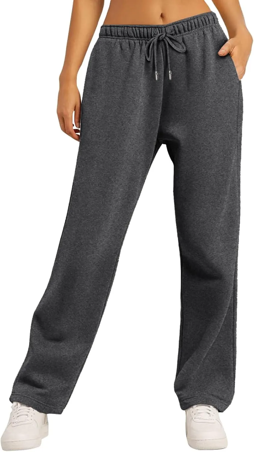 JiXiang Sweatpants for Women Yoga Pants High Waisted Pants with Pockets Casual Lounge Pants Trendy Comfort Joggers Pants