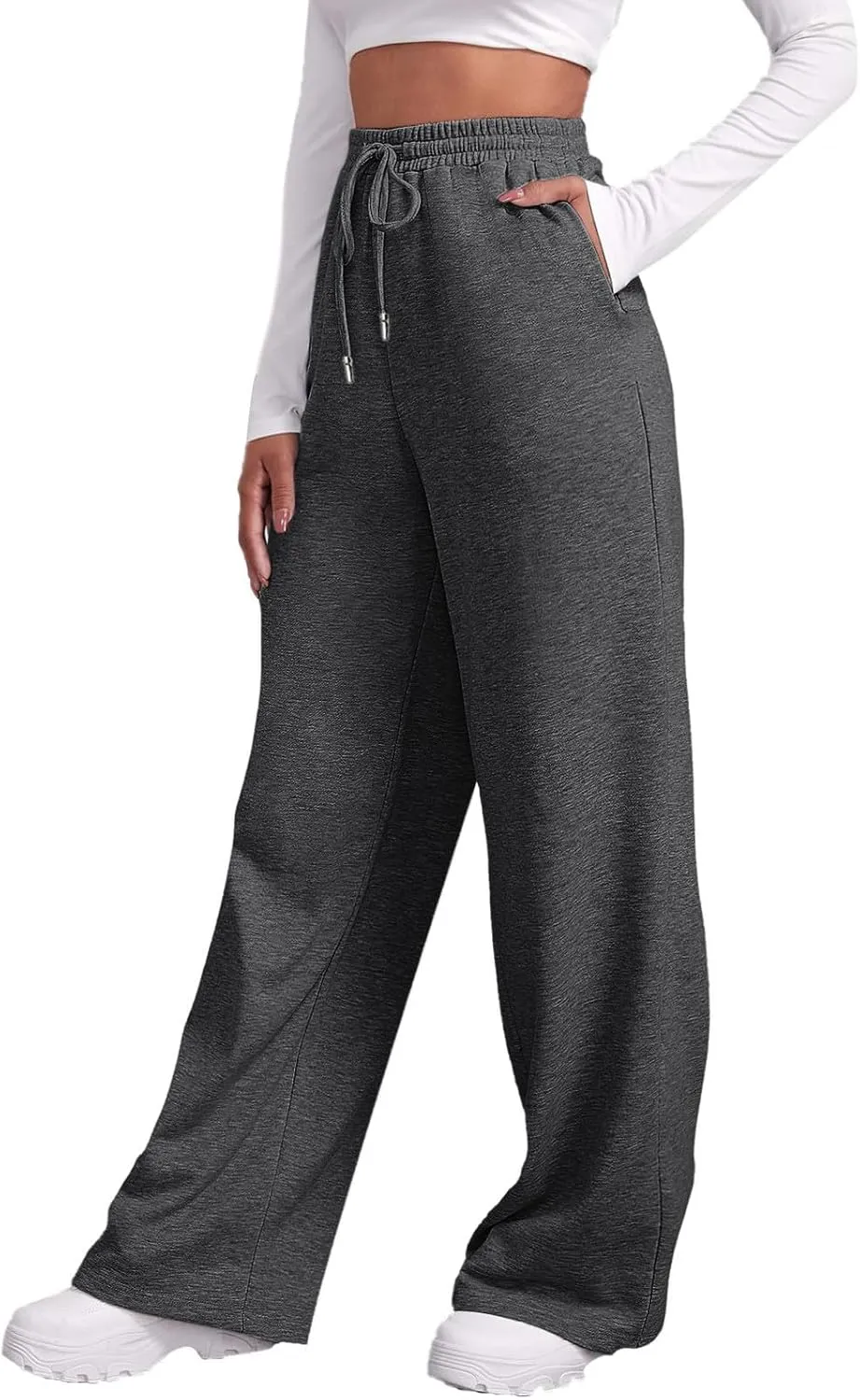 JiXiang Sweatpants for Women Yoga Pants High Waisted Pants with Pockets Casual Lounge Pants Trendy Comfort Joggers Pants