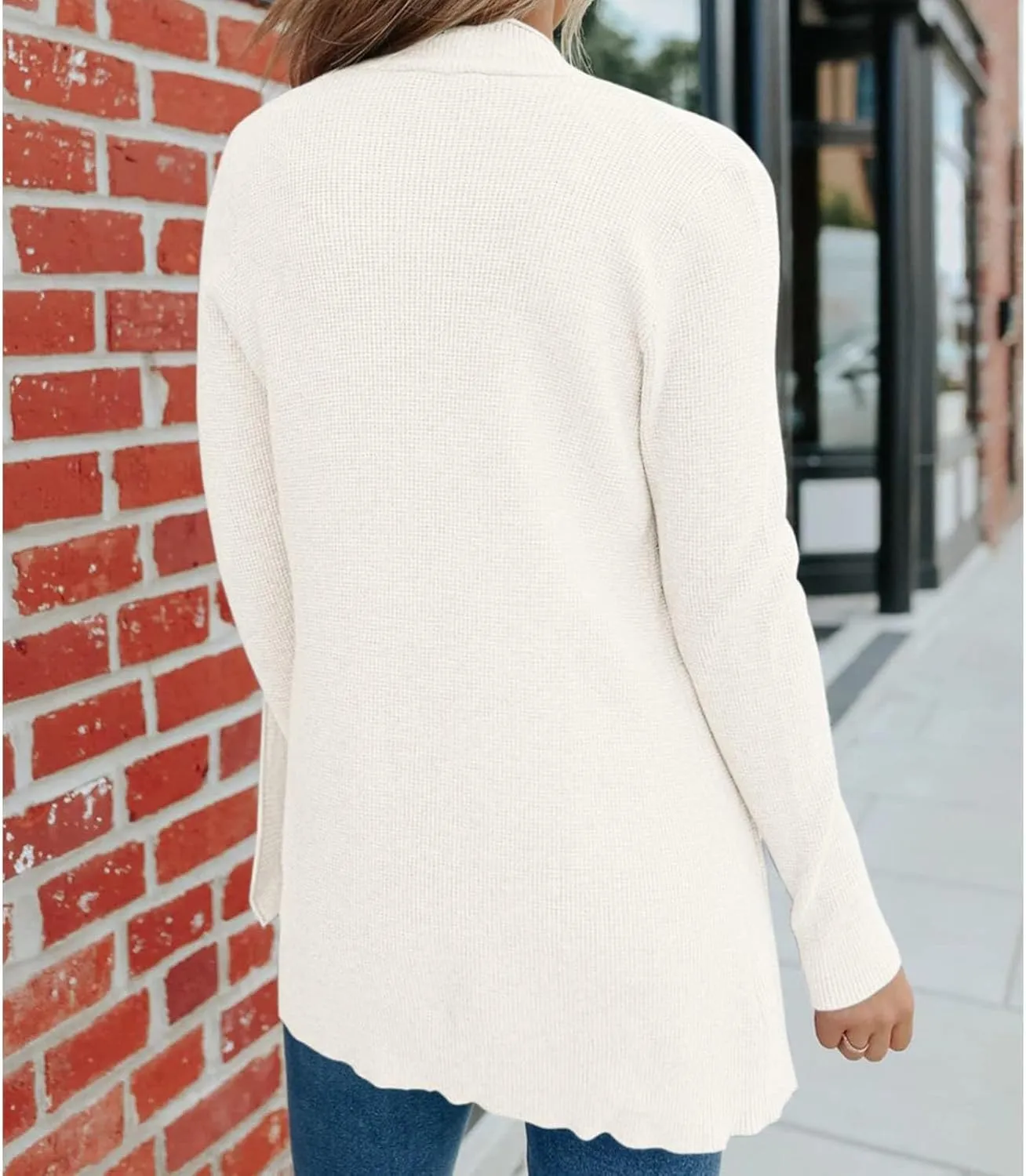 JOAU Fall Winter Cardigan for Women Open Front Long Sleeve Loose Slouchy Chunky Knit Sweater Casual Soft Coat with Pockets