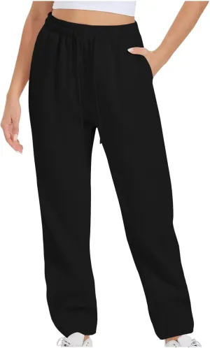 Joggers for Women, Women's Jogger Sweatpants Fleece Lined Winter Pants High Waisted Travel Pants Comfy Lounge Pants