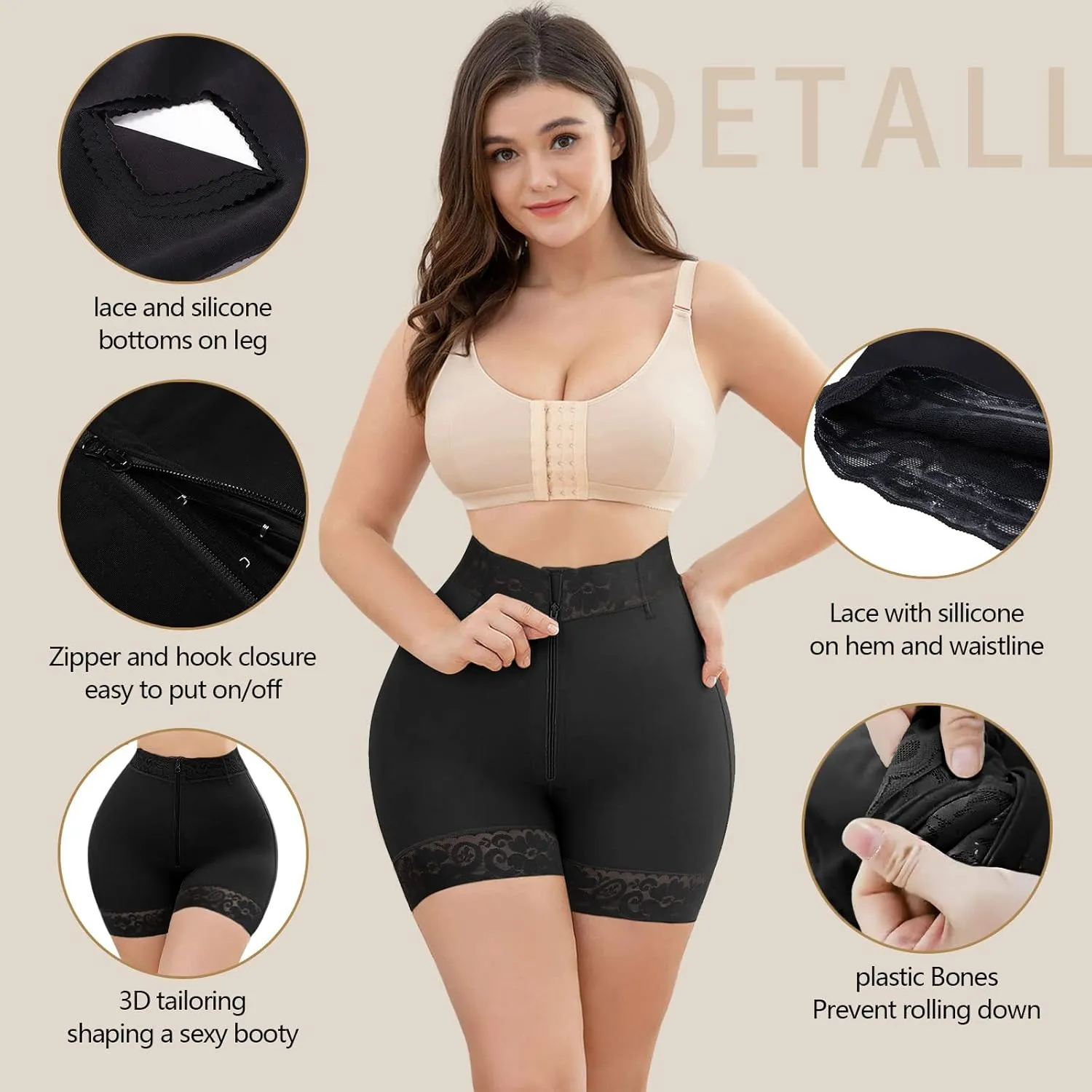 KELLYLEE Shapewear for Women Tummy Control High Waisted Butt Lifter Panties Compression Shorts Postpartum Underwear Boyshorts