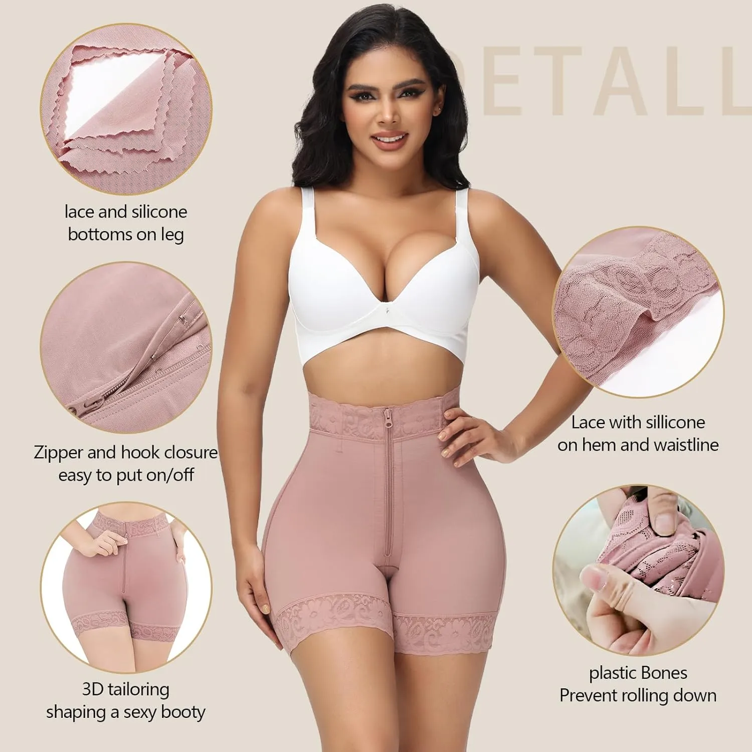 KELLYLEE Shapewear for Women Tummy Control High Waisted Butt Lifter Panties Compression Shorts Postpartum Underwear Boyshorts