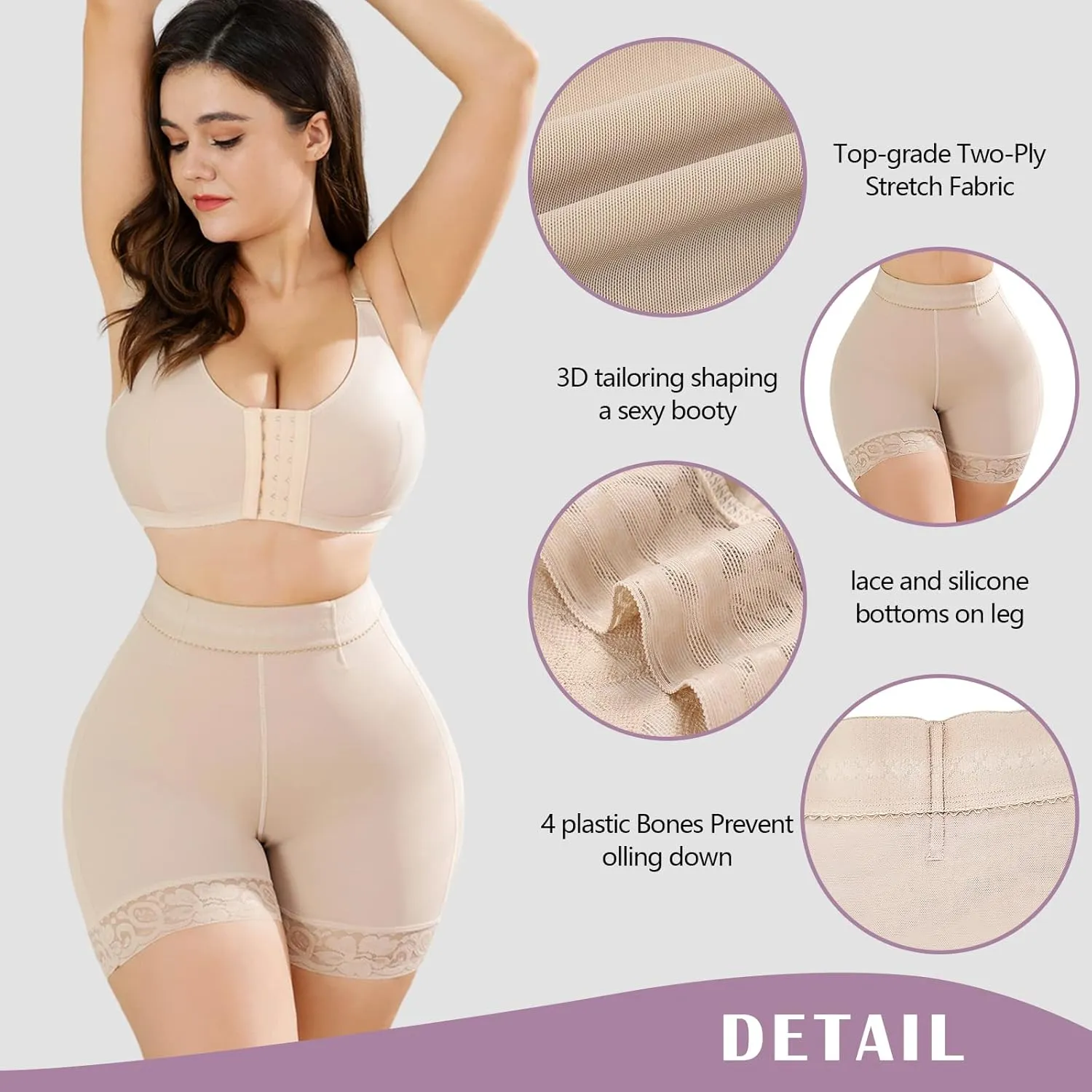 KELLYLEE Tummy Control Underwear Shorts for Women High Waisted Shapewear Butt Lifter Panties High-Waisted Body Shaper Shorts