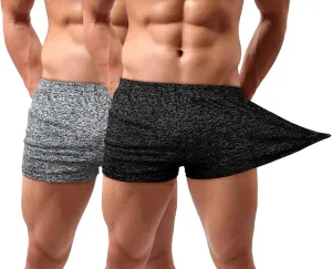 Lehmanlin Men's Bodybuilding Shorts 3/5 Inch Inseam Workout Training Muscle Short Shorts Stretch Quick Dry