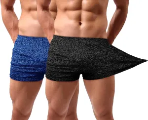 Lehmanlin Men's Bodybuilding Shorts 3/5 Inch Inseam Workout Training Muscle Short Shorts Stretch Quick Dry