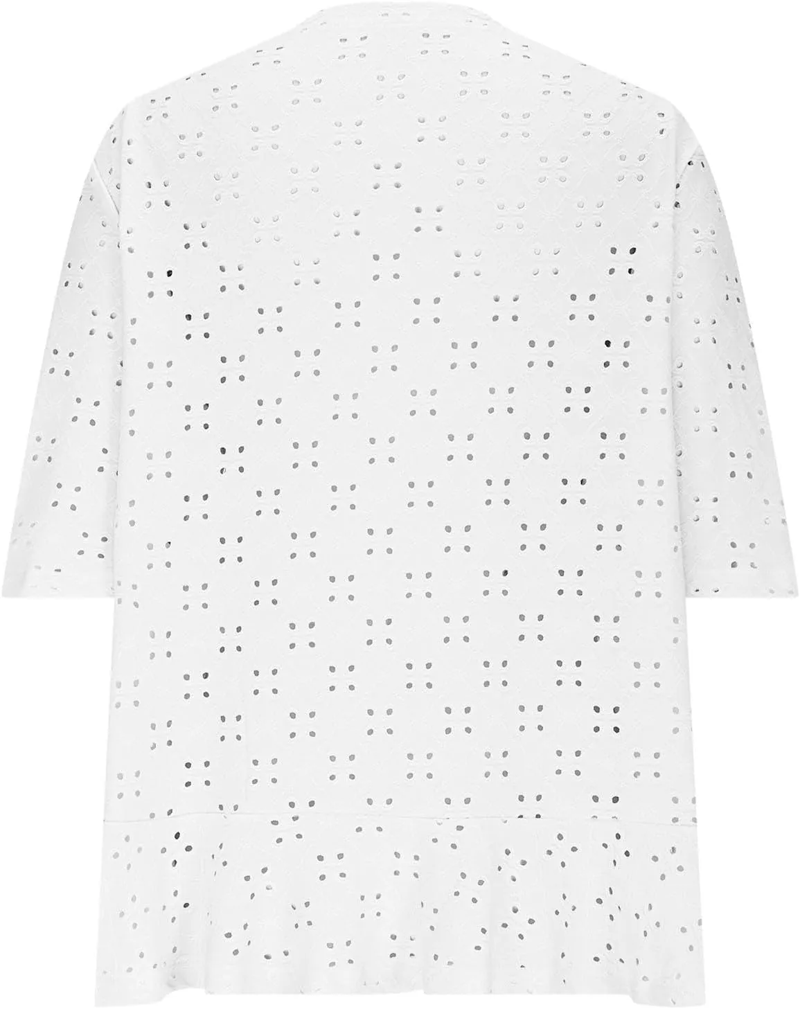 Lightweight Summer Cardigan for Women 2025 Spring Netted Knit Ruffled Eyelet Shrugs Half Sleeve Kimono Cover Ups