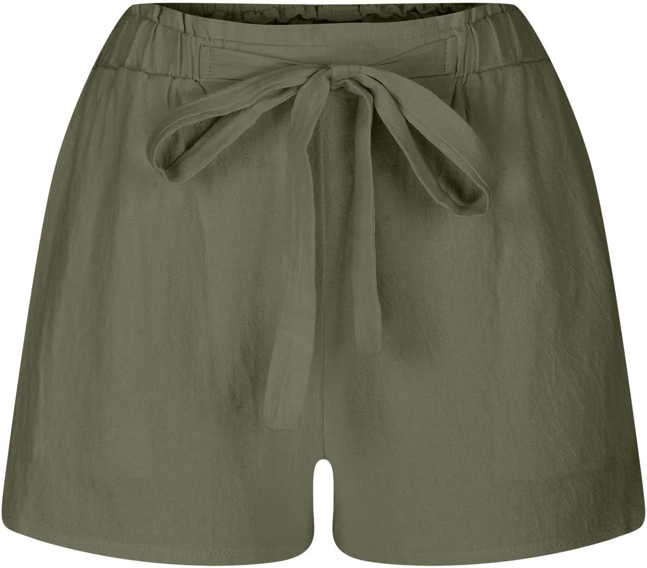 Linen Shorts for Women Summer High Waisted Elastic Running Pants Loose Fit Breathable Beach Vacation Shorts