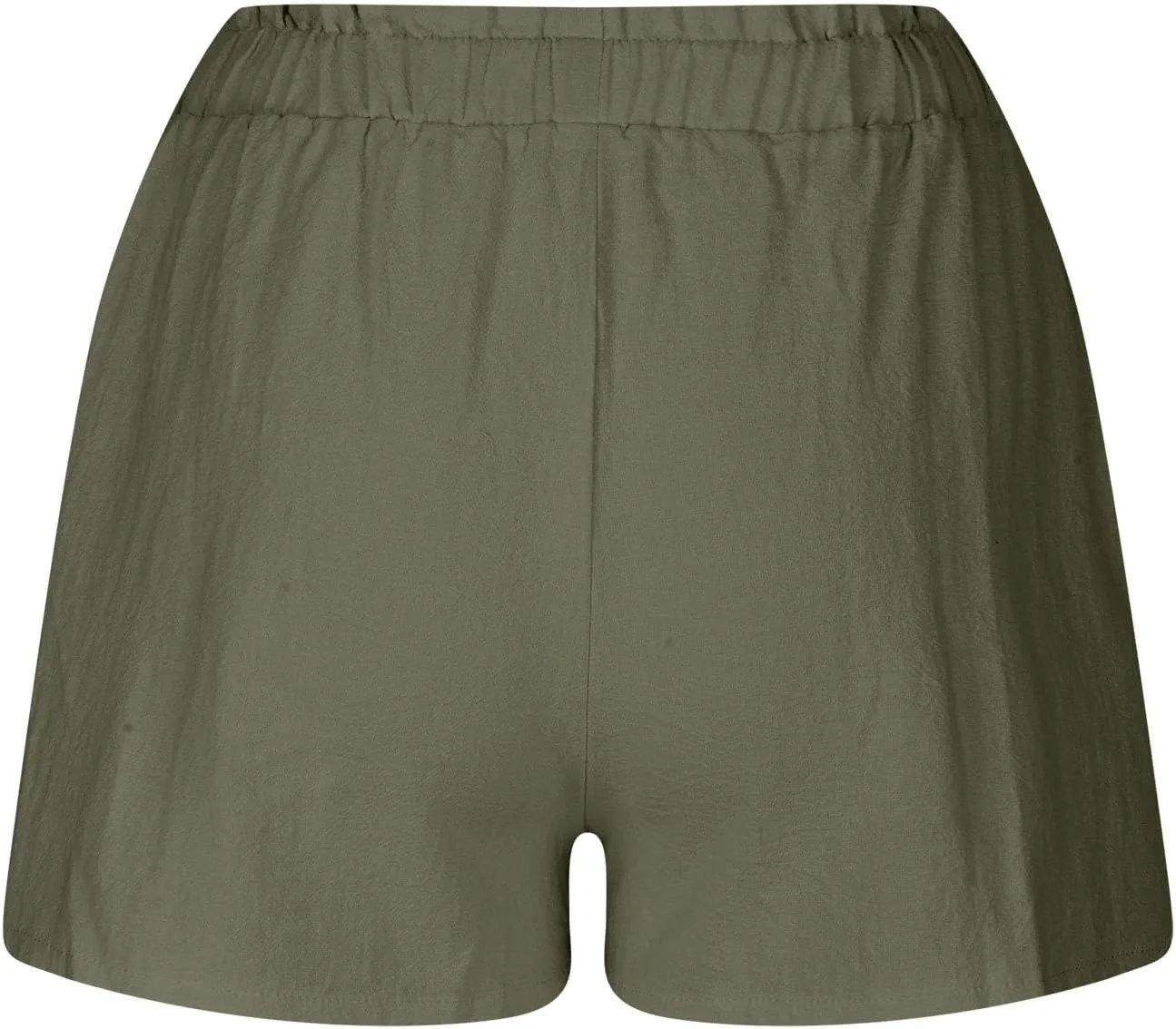 Linen Shorts for Women Summer High Waisted Elastic Running Pants Loose Fit Breathable Beach Vacation Shorts