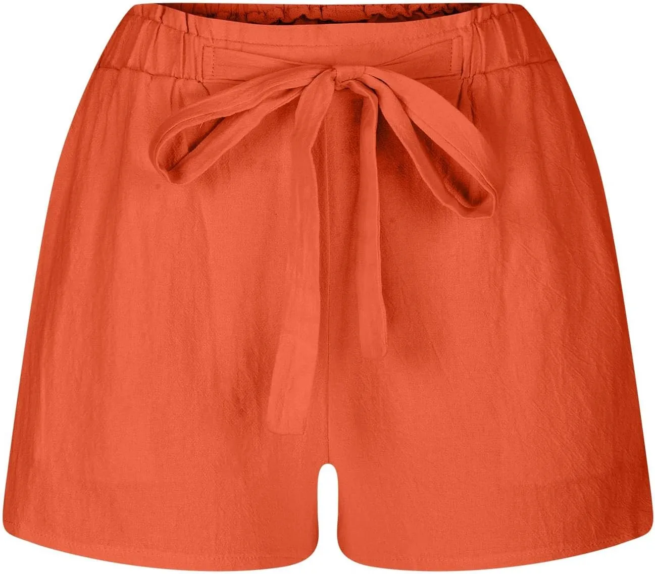 Linen Shorts for Women Summer High Waisted Elastic Running Pants Loose Fit Breathable Beach Vacation Shorts