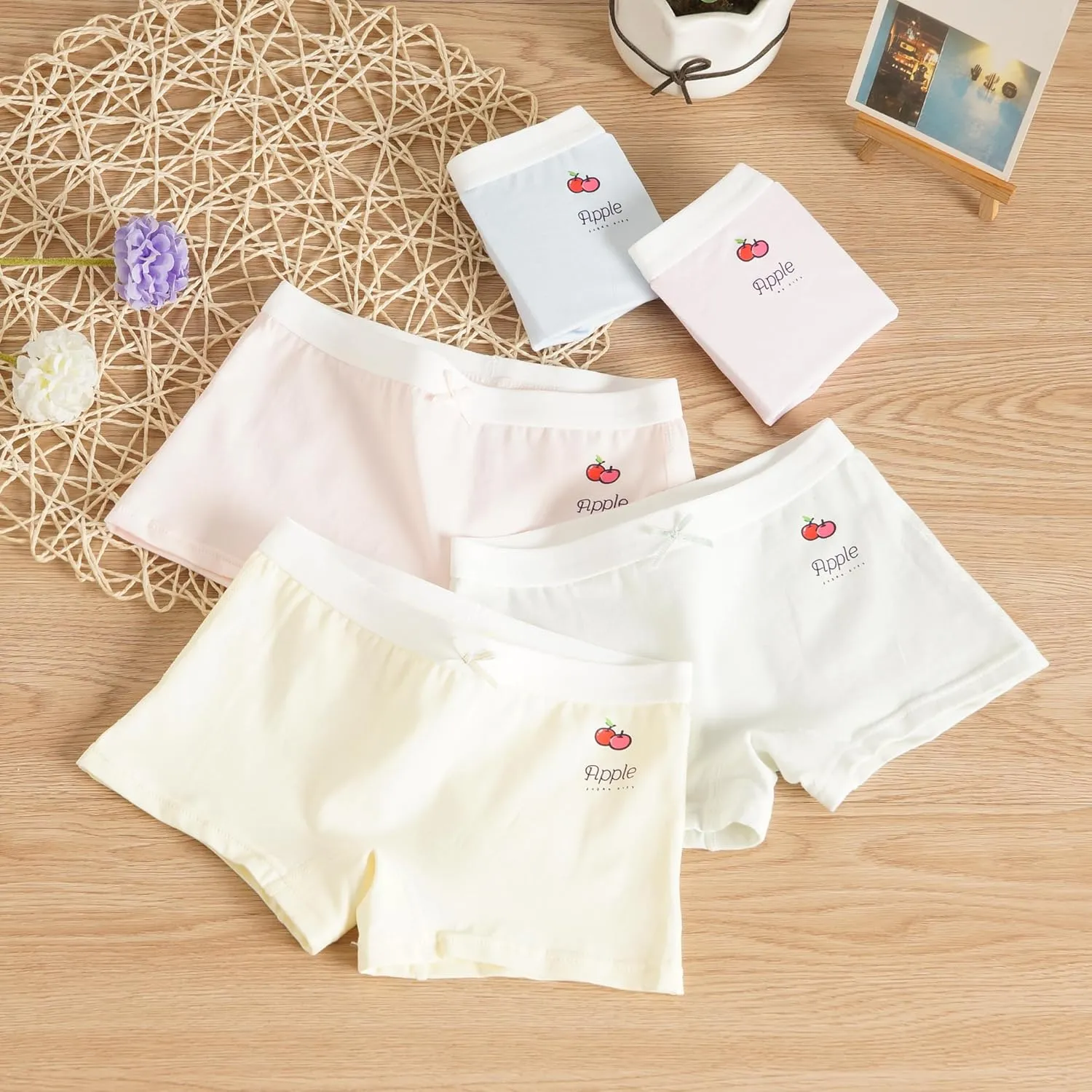 Little Girls Cotton Boy Shorts Toddler Panties Baby Princess Underwear (Pack of 4)