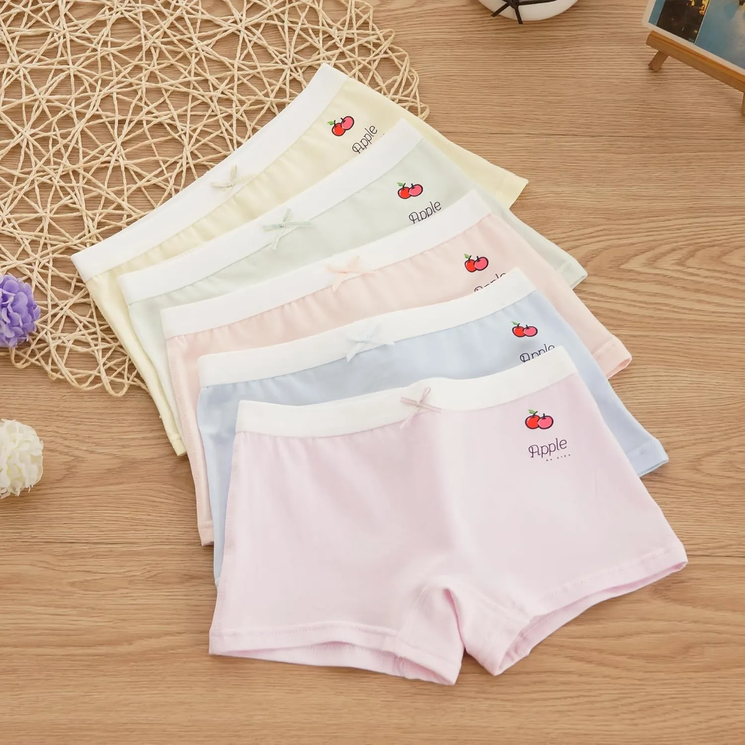 Little Girls Cotton Boy Shorts Toddler Panties Baby Princess Underwear (Pack of 4)