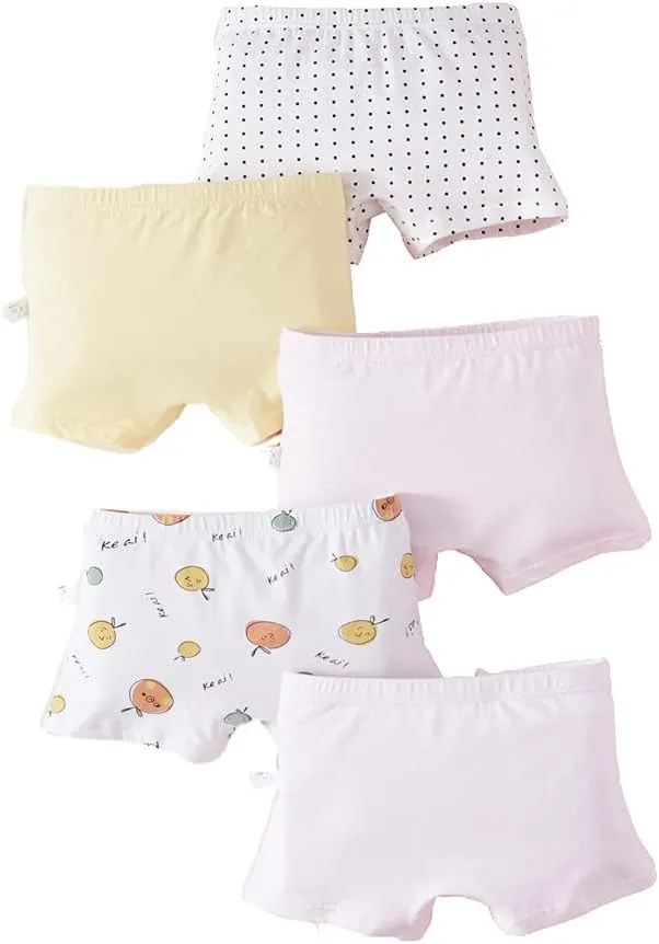 Little Girls Cotton Boy Shorts Toddler Panties Baby Princess Underwear (Pack of 5)