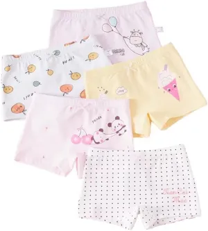 Little Girls Cotton Boy Shorts Toddler Panties Baby Princess Underwear (Pack of 5)