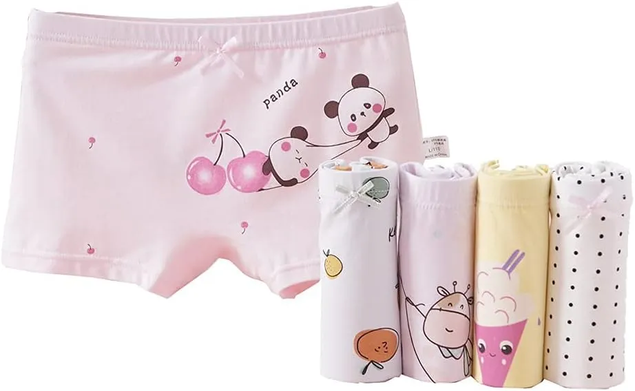 Little Girls Cotton Boy Shorts Toddler Panties Baby Princess Underwear (Pack of 5)