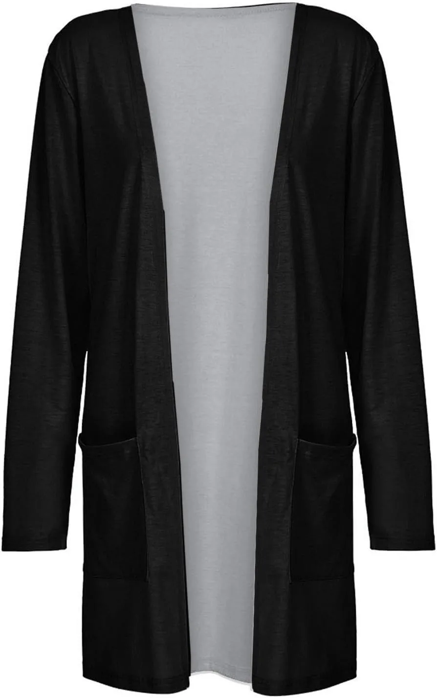 Long Cardigans for Women Fashion Plus Size Fall Sweaters for Women Casual Lightweight Cardigan for Women with Pockets