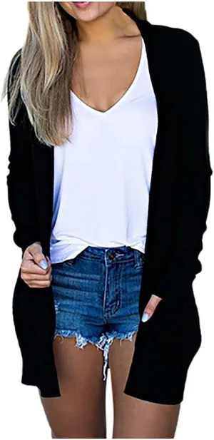 Long Cardigans for Women Fashion Plus Size Fall Sweaters for Women Casual Lightweight Cardigan for Women with Pockets
