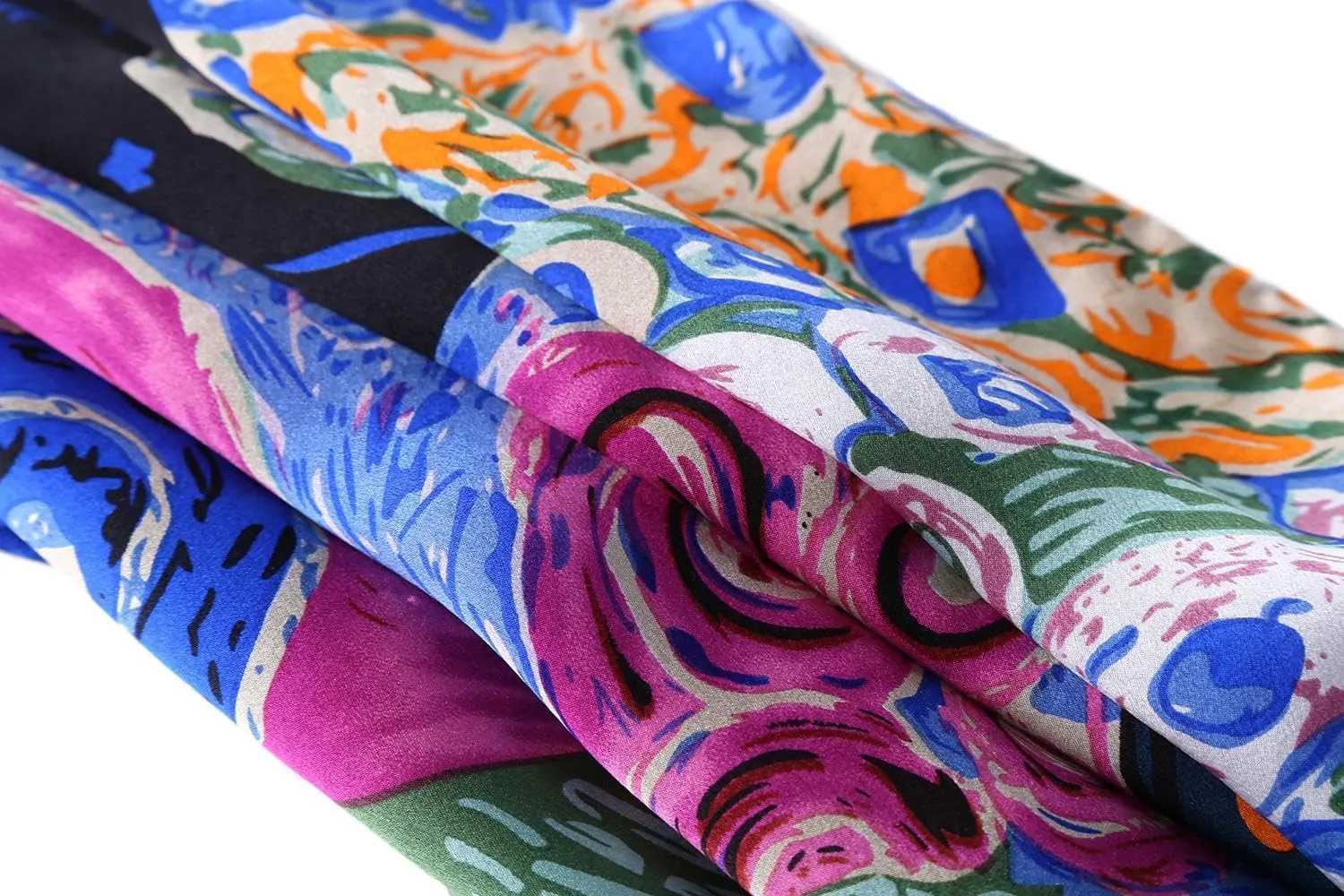 Long Charmeuse Silk Scarf Classic Art Print