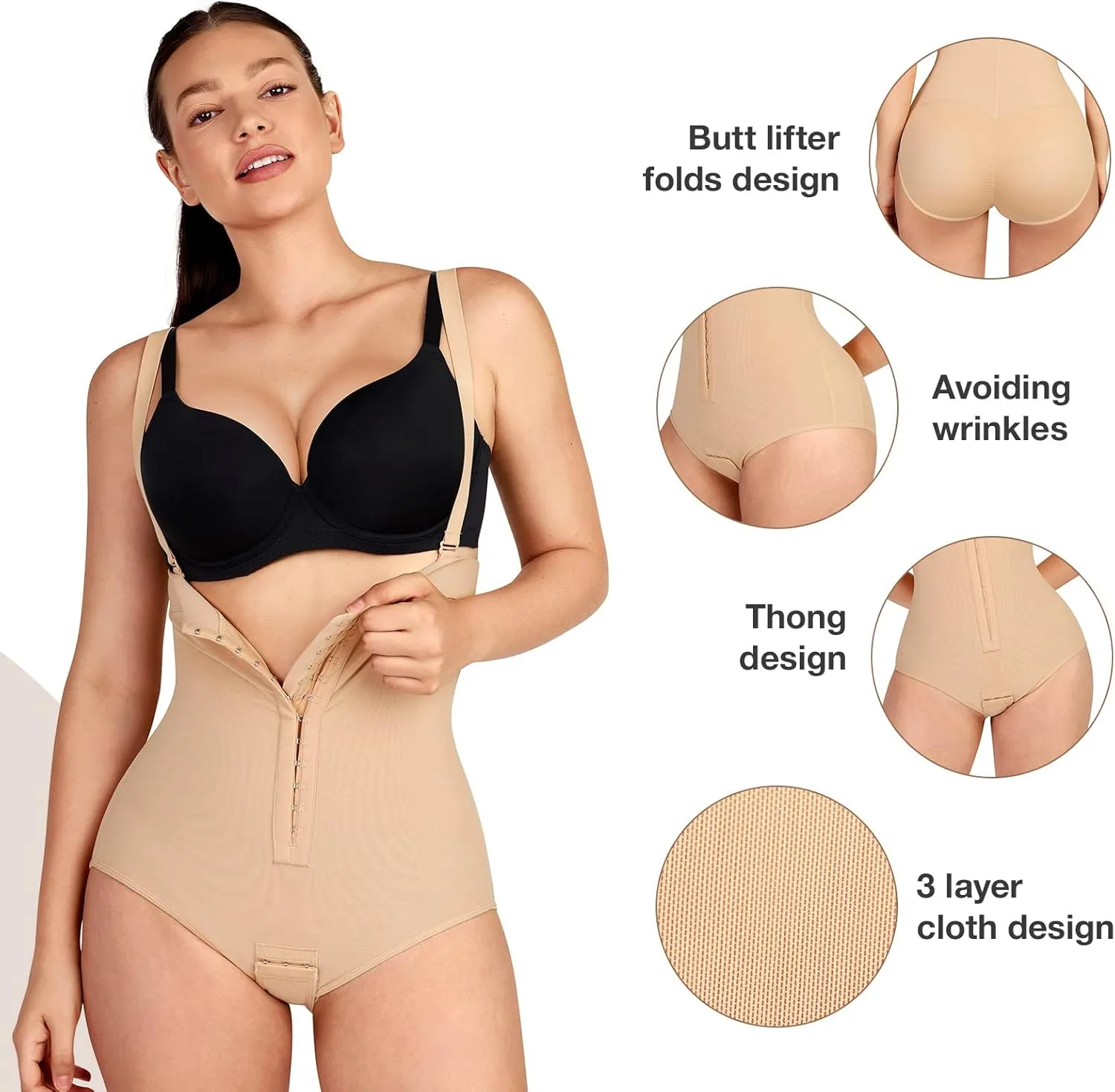 Lover-Beauty Shapewear for Women Tummy Control Fajas Colombianas Womens Backless Body Shaper