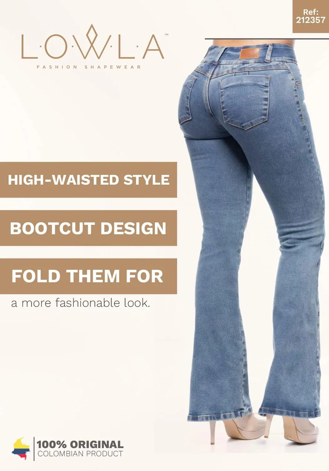 L.O.W.L.A SHAPEWEAR Butt Lifting Jeans | Removable Butt Pads | Pantalones Colombianos Levanta Cola