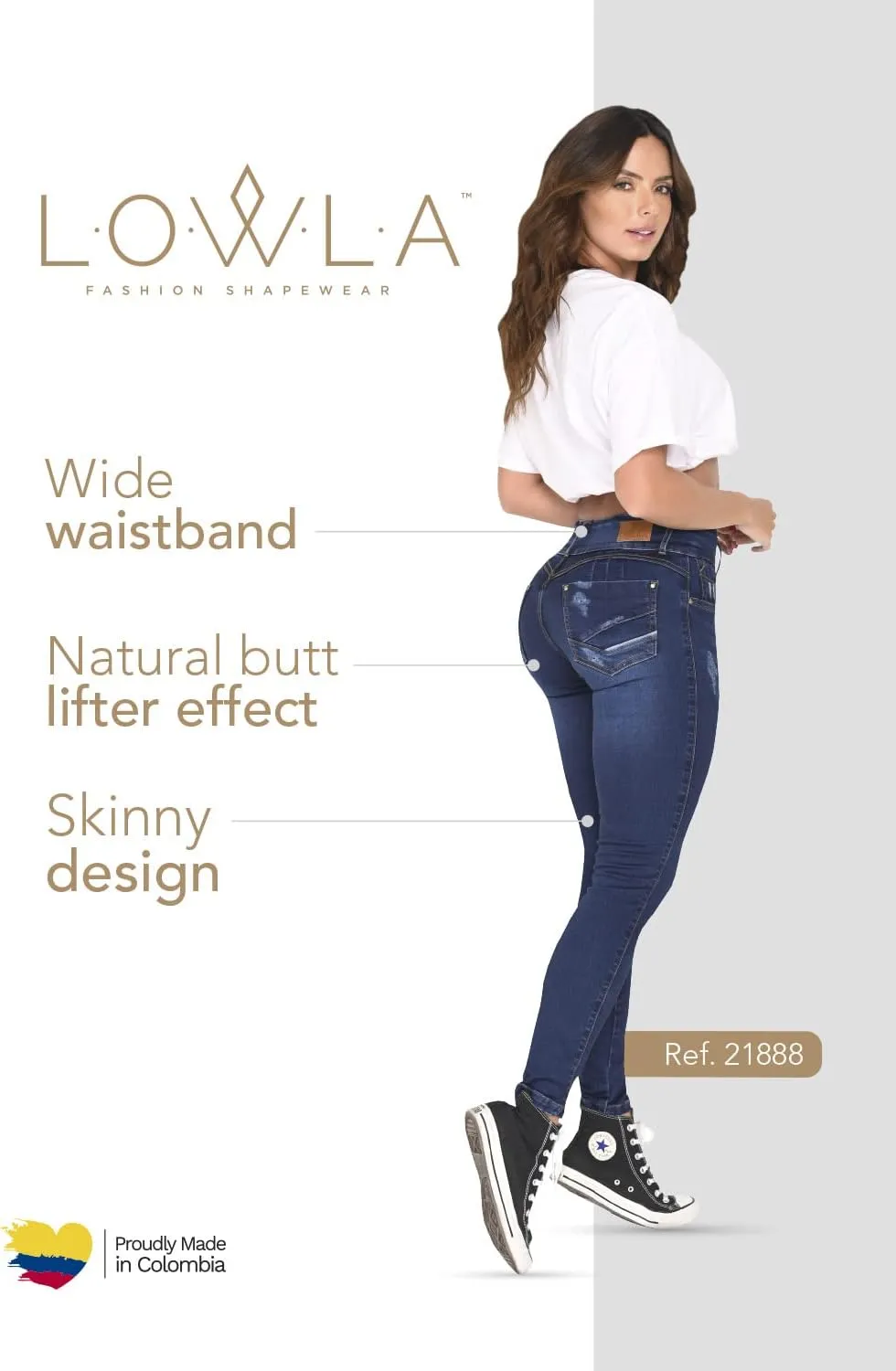 L.O.W.L.A SHAPEWEAR High Waisted Jeans for Women | Pantalones Colombianos Levanta cola | Butt Lifting Jeans