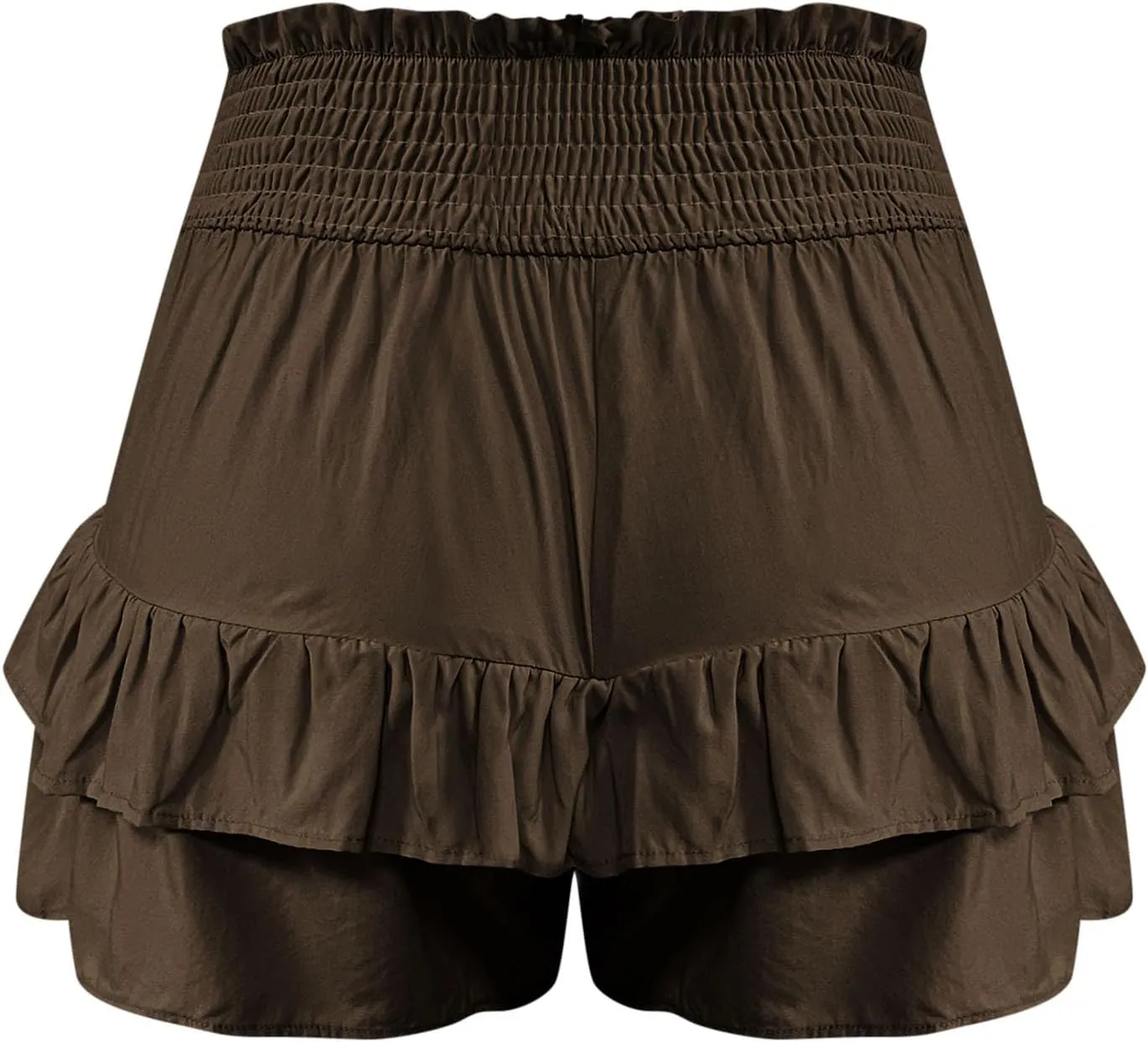 maisdgop Shorts for Women 2024 Summer Pleated Hem Beach Shorts Trendy Ruffle Yoga Shorts Comfy High Waisted Bermuda Shorts