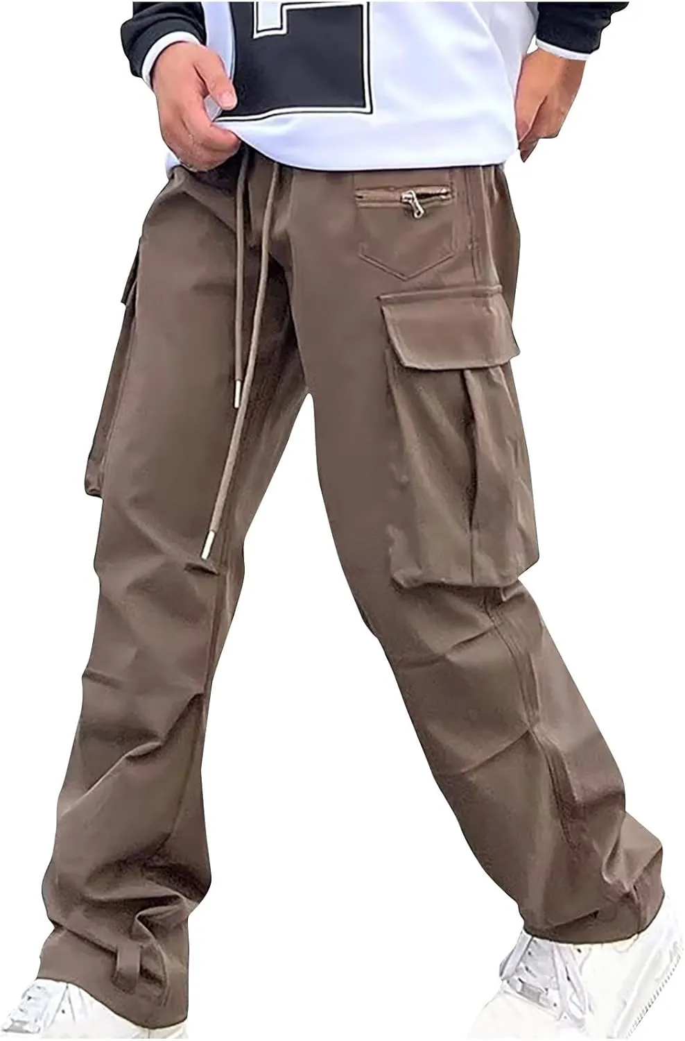 Men Outdoor Cargo Pants Hip Hop Jogger Pants Streetwear Lightweight Tactical Track Pant Classic Fit Multi Pockets