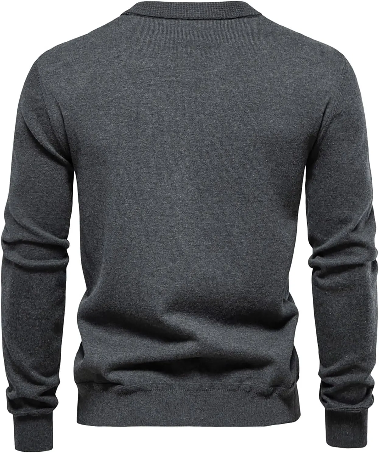 Men's Button Down Shirt Sweaters Solid V Neck Long Sleeve Cardigan Sweater Casual Slim Fit Open Front Knit Clothes