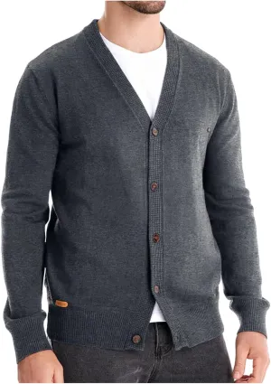 Men's Button Down Shirt Sweaters Solid V Neck Long Sleeve Cardigan Sweater Casual Slim Fit Open Front Knit Clothes