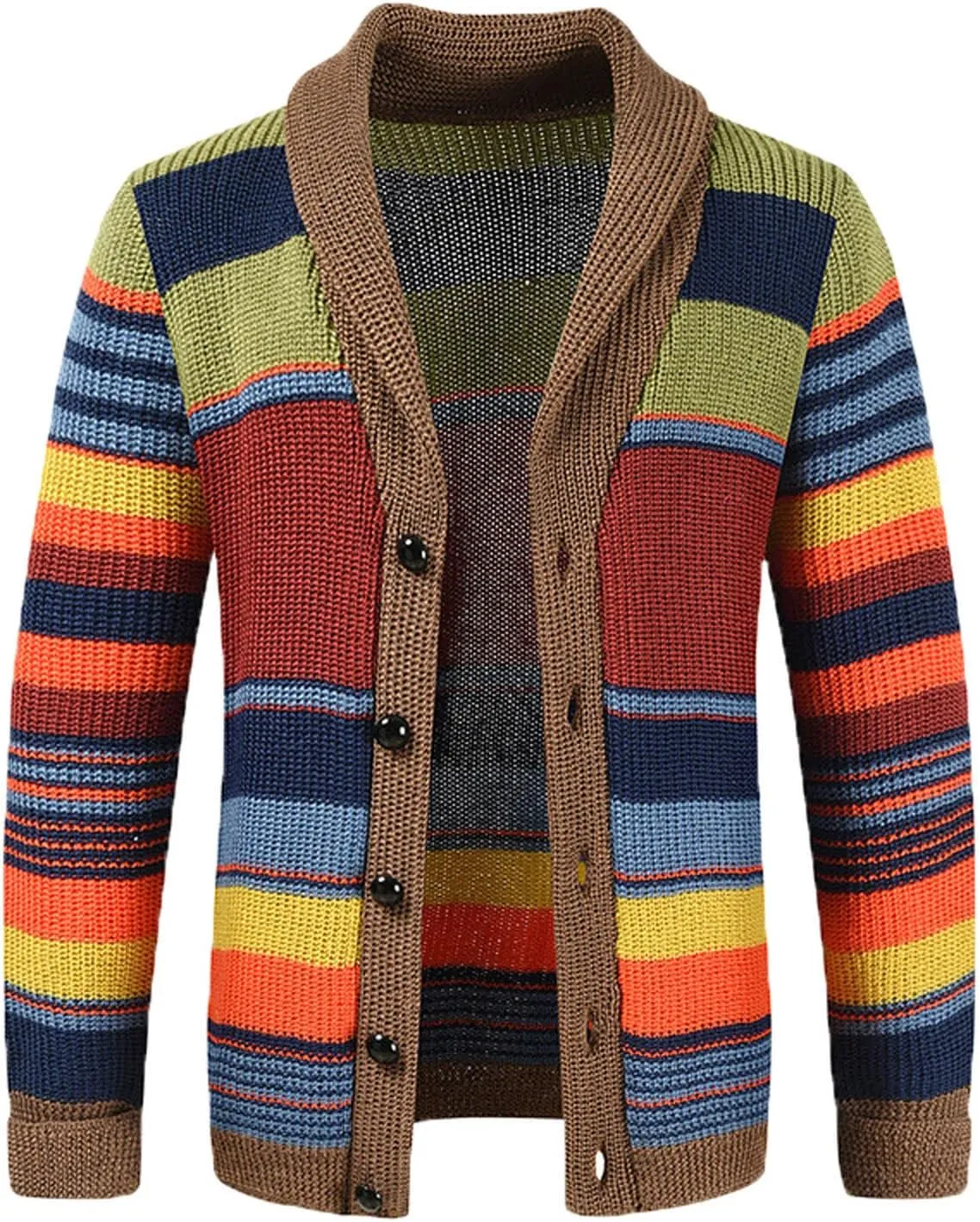 Men's Cardigan Sweaters Cable Knit Sweater Button Down Cardigan Color Block Sweater Open Front Cardigan Fashion Jackets