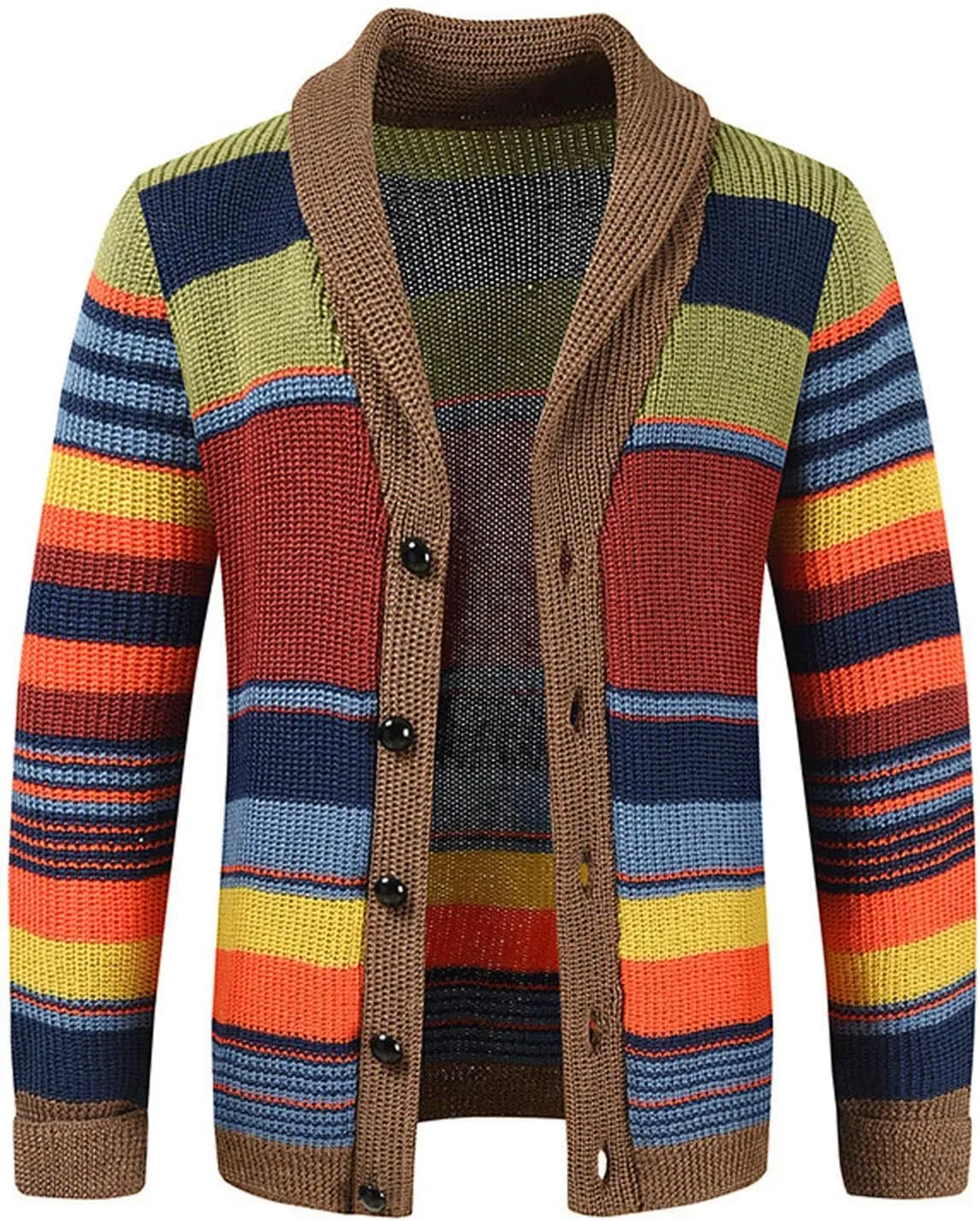 Men's Cardigan Sweaters Cable Knit Sweater Button Down Cardigan Color Block Sweater Open Front Cardigan Fashion Jackets