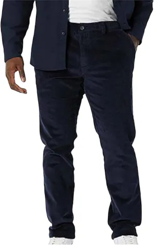 Mens Corduroy Pants Straight Legs Elastic Waist Vintage Casual Classic Stylish Slim Fit Pant Outdoor Business Trousers