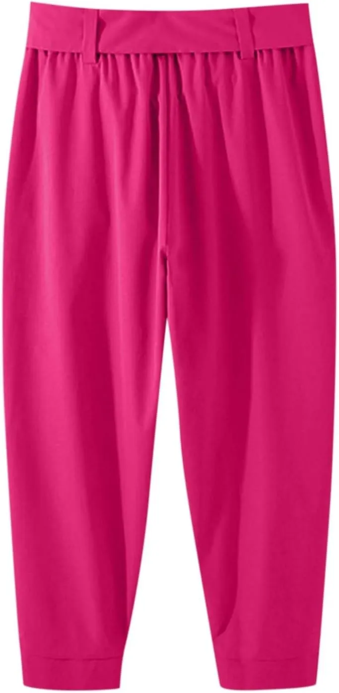 Mens Dress Pants Wide Legs Stretch Elastic Waist Casual Stylish Slim Fit Loose Lightweight Pant Outdoor Solid Trousers
