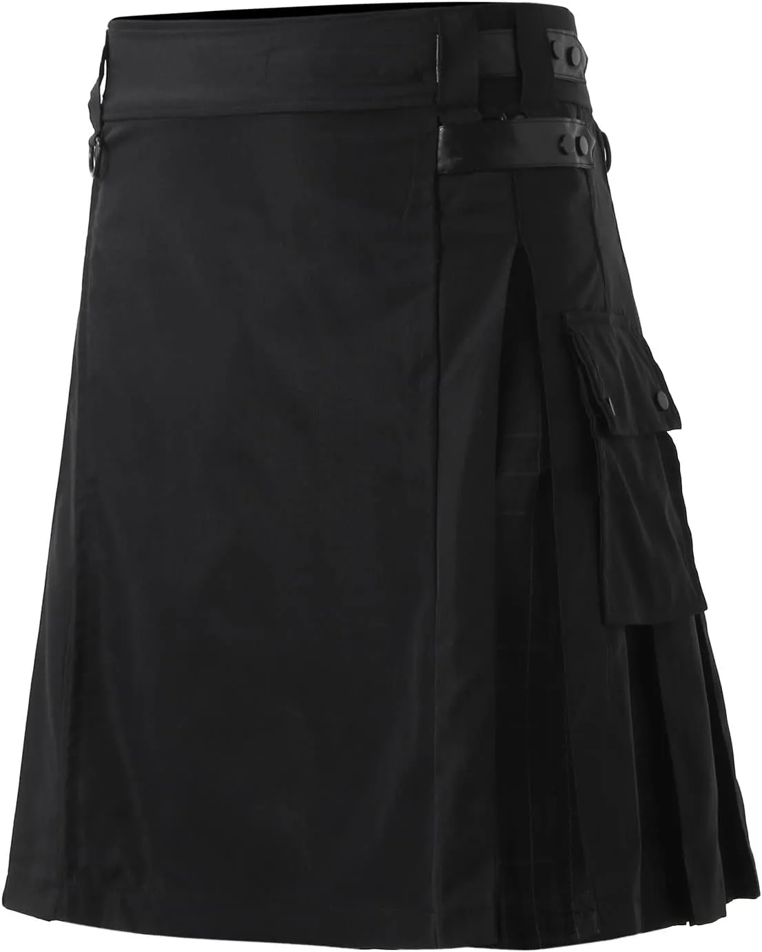 Mens Fashion Casual Scottish Style Plaid Contrast Pocket Pleated Skirt Cute Leisure Comfy Fashion Pleated Skirt