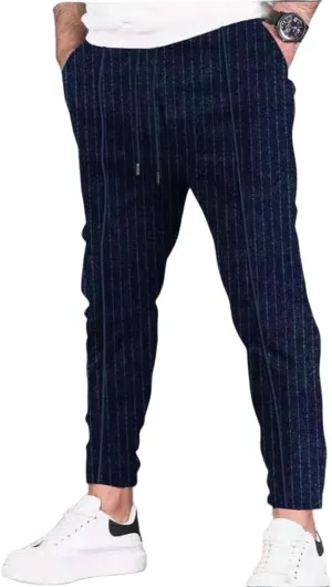 Mens Fashion Straight Pants Elastic Waist Drawstring Casual Slim Fit Classic Soft Sweatpant Yoga Beach Jogger Trousers