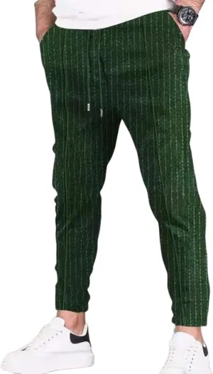 Mens Fashion Straight Pants Elastic Waist Drawstring Casual Slim Fit Classic Soft Sweatpant Yoga Beach Jogger Trousers