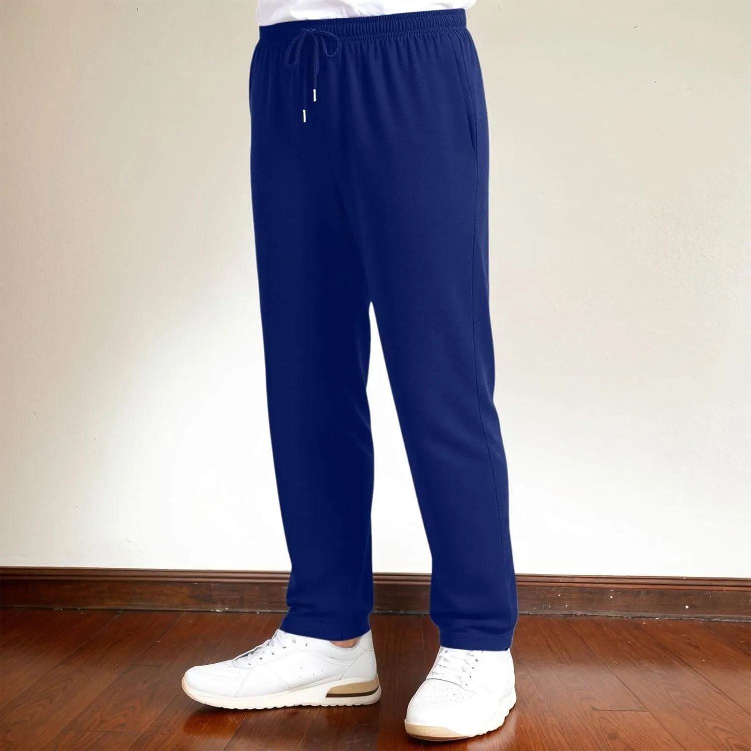 Men's Fit Pants Summer Elastic Waist Drawstring Pockets Trendy Casual Leisure Style Sport Comfy Fashion Trousers