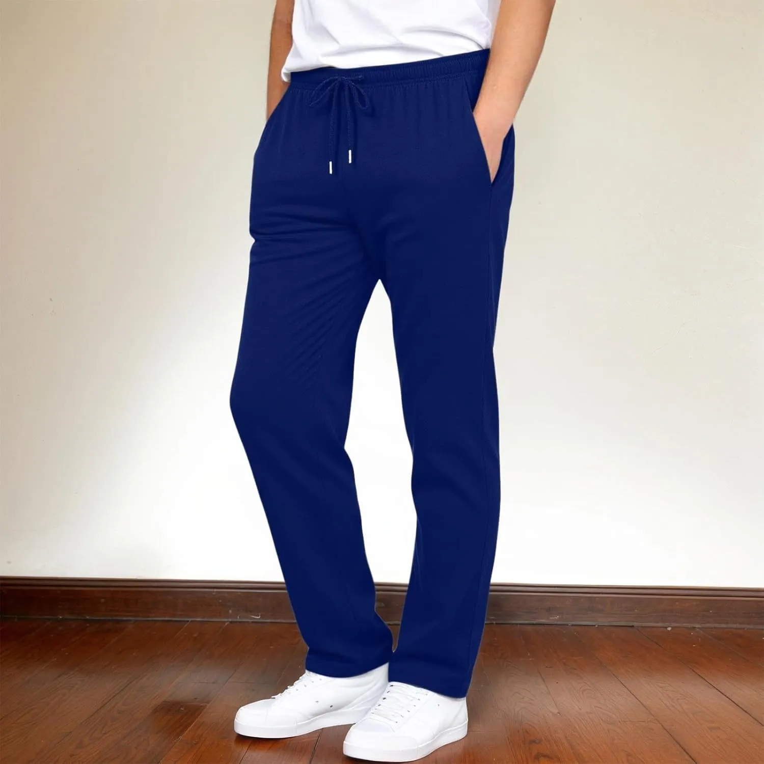 Men's Fit Pants Summer Elastic Waist Drawstring Pockets Trendy Casual Leisure Style Sport Comfy Fashion Trousers